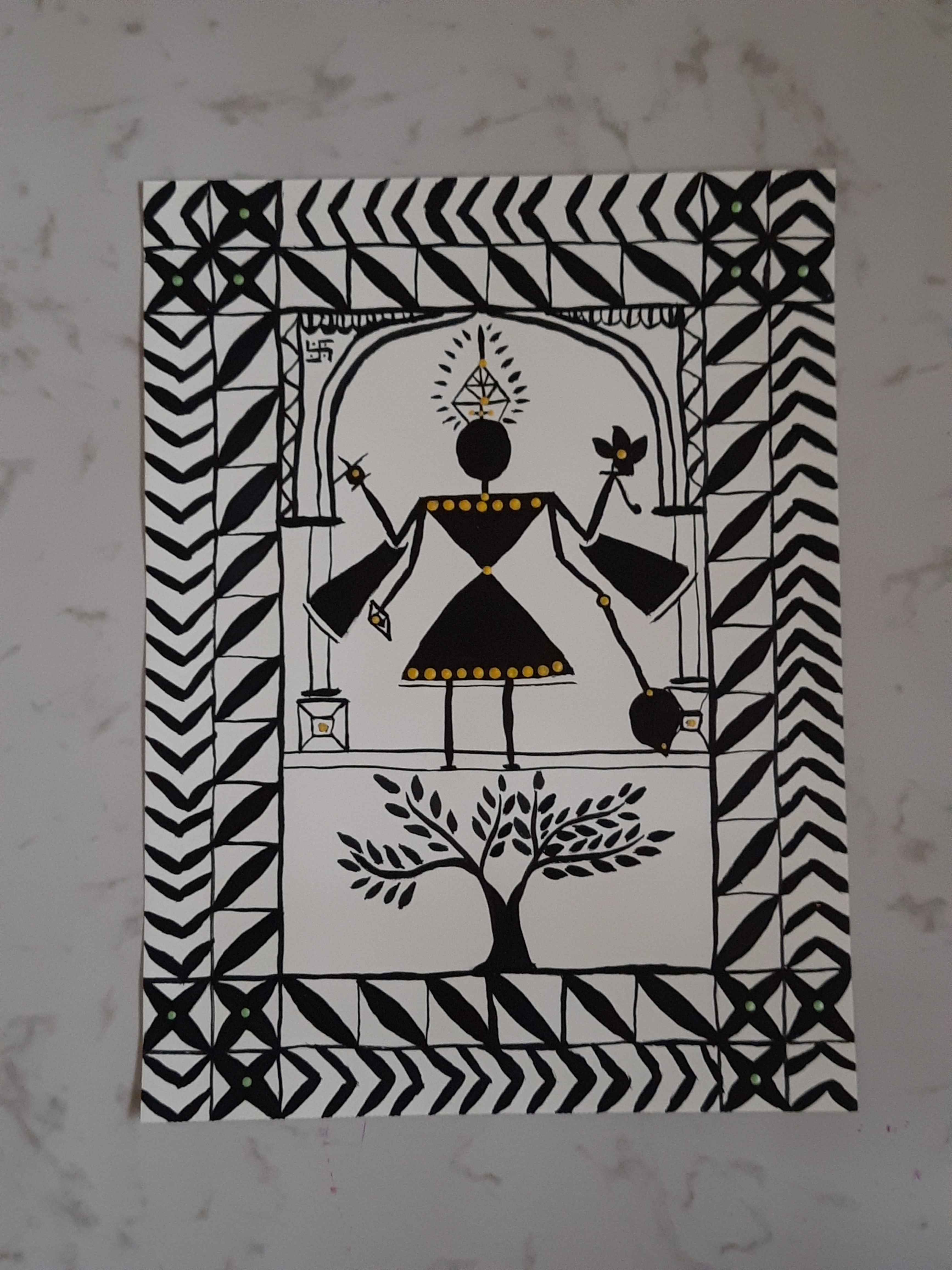 Warli store painting drawing