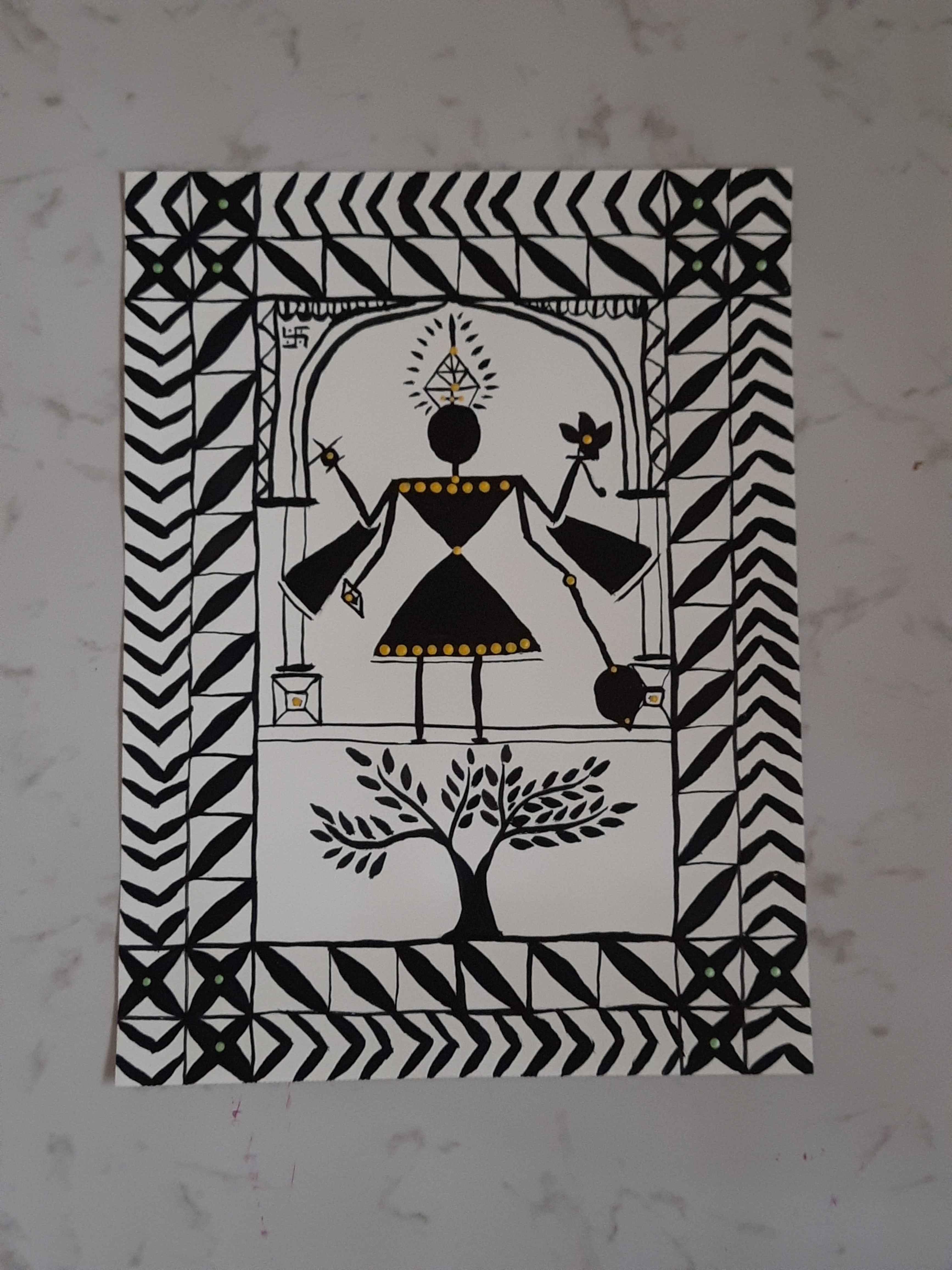 How to Draw Warli Art Hut Step by Step in Just 5 minutes! - YouTube